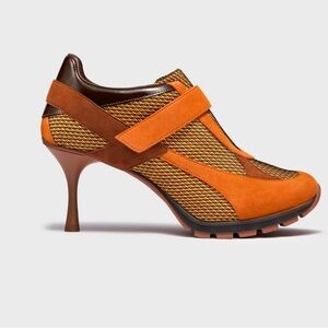 Sneex Orange & Brown Limited Edition Suede New Without Box Sz 6.